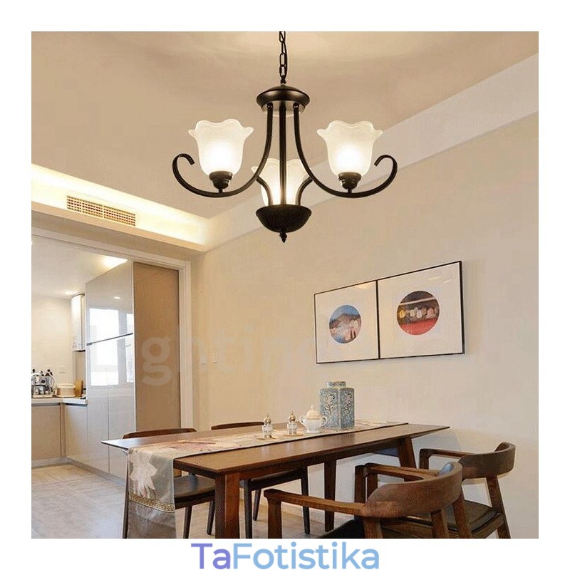 Ενσωματωμένος μεταλλικός πολυέλαιος 3 Light Rustic Lodge