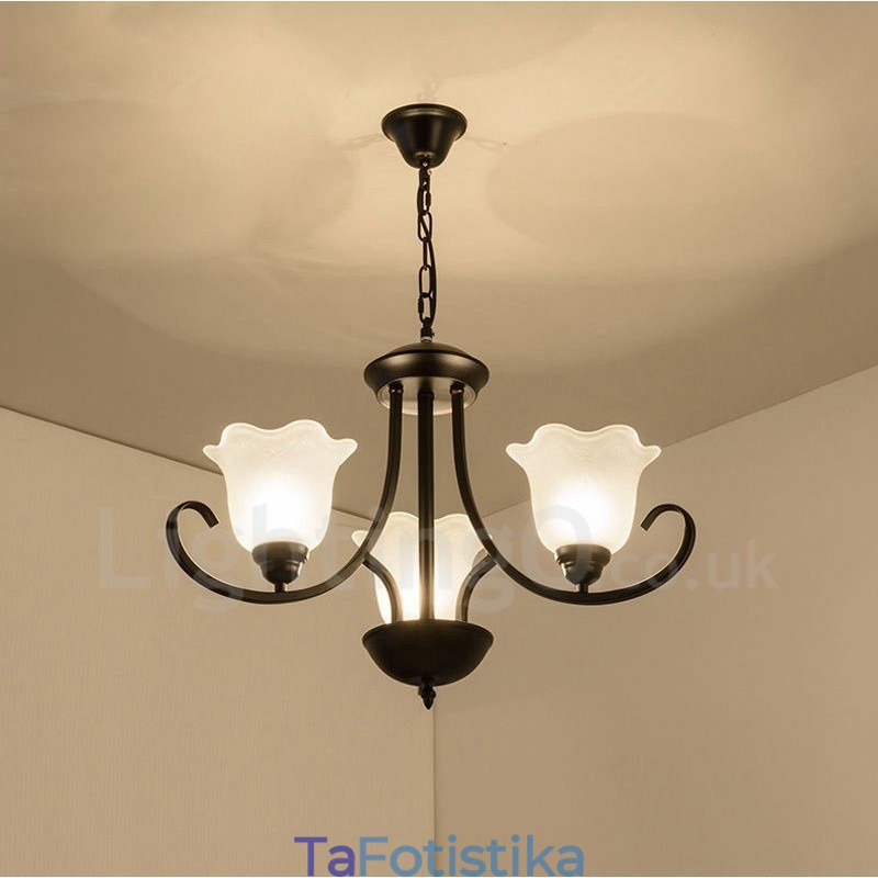 Ενσωματωμένος μεταλλικός πολυέλαιος 3 Light Rustic Lodge