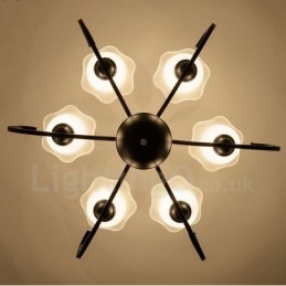 Ενσωματωμένος μεταλλικός πολυέλαιος 6 Light Rustic Lodge