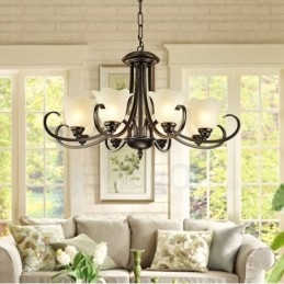 Ενσωματωμένος μεταλλικός πολυέλαιος 8 Light Rustic Lodge