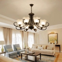 Ενσωματωμένος μεταλλικός πολυέλαιος 8 Light Rustic Lodge