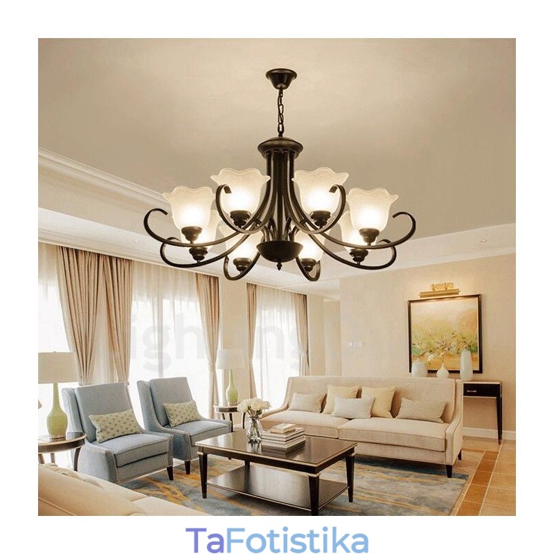 Ενσωματωμένος μεταλλικός πολυέλαιος 8 Light Rustic Lodge
