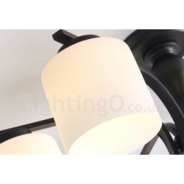 5 Light Country Ενσωματωμένος μεταλλικός πολυέλαιος με γυάλινη απόχρωση