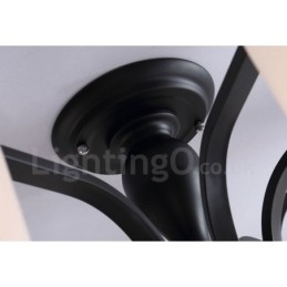 5 Light Country Ενσωματωμένος μεταλλικός πολυέλαιος με γυάλινη απόχρωση