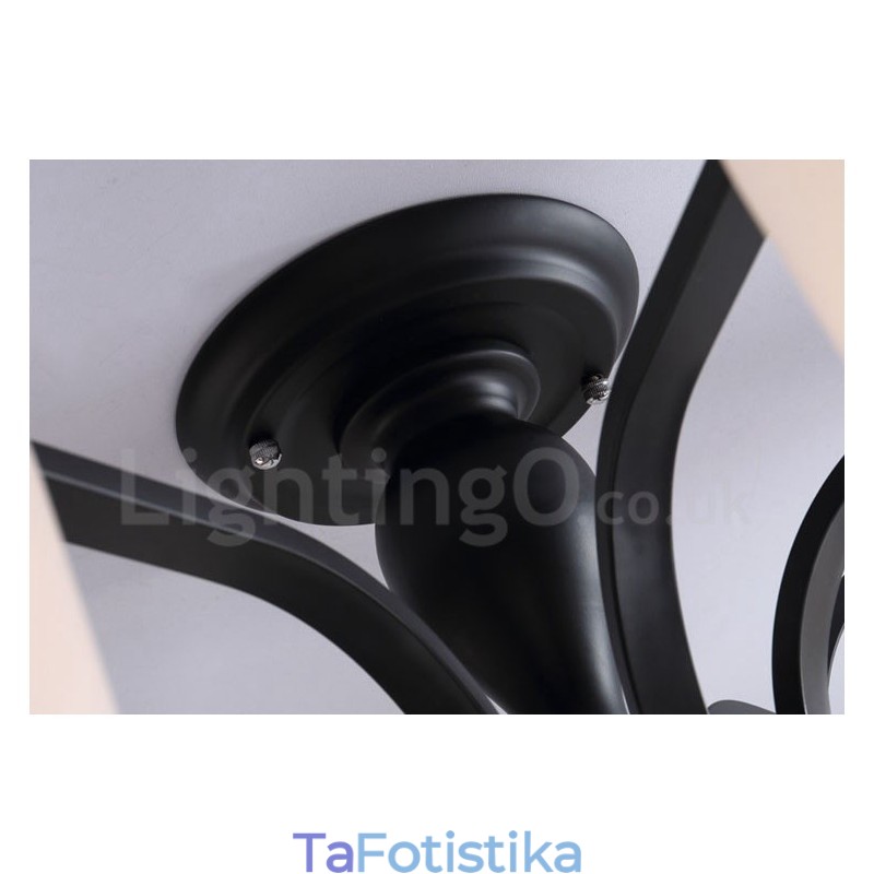 5 Light Country Ενσωματωμένος μεταλλικός πολυέλαιος με γυάλινη απόχρωση