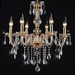 Chandelier 6 Lights Golden Vintage σε κρύσταλλο χαρακτηριστικό