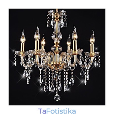 Chandelier 6 Lights Golden Vintage σε κρύσταλλο χαρακτηριστικό Chandelier 6 Lights Golden Vintage σε κρύσταλλο χαρακτηριστικό