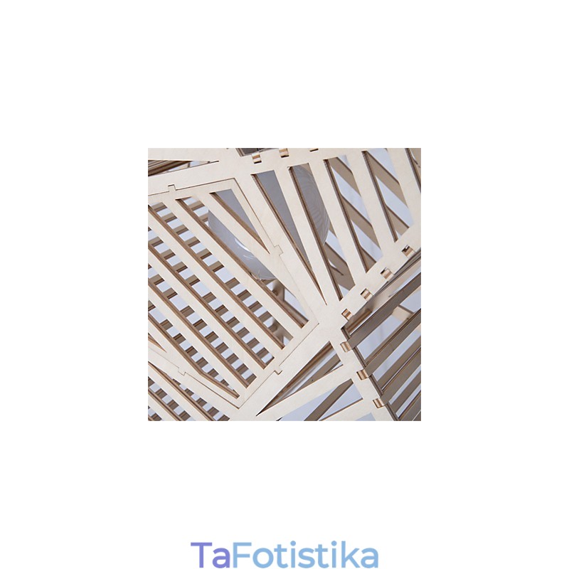Vintage πεντάκτινος πολυέλαιος από ξύλο Star
