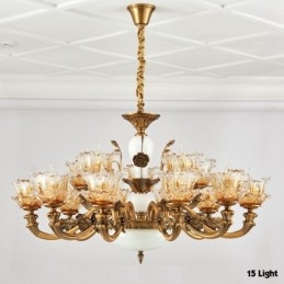 15 Light Traditional Classic Ενσωματωμένος Μεταλλικός Πολυέλαιος