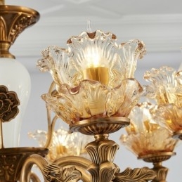 15 Light Traditional Classic Ενσωματωμένος Μεταλλικός Πολυέλαιος
