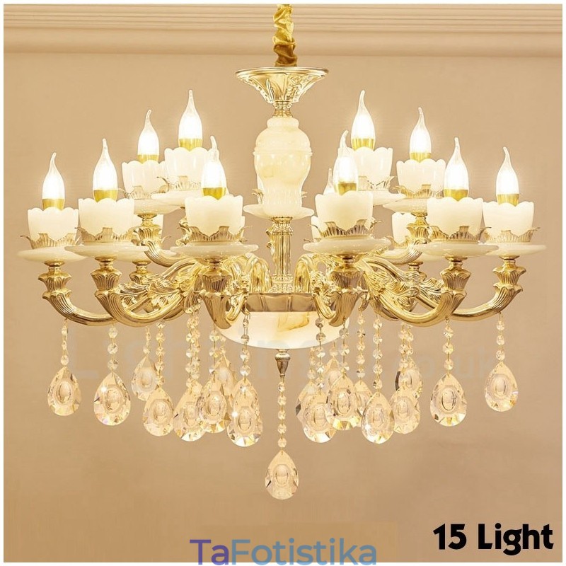 15 Light Traditional Classic Ενσωματωμένος Μεταλλικός Πολυέλαιος