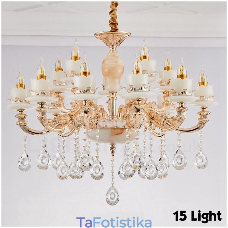 15 Light Traditional Classic Ενσωματωμένος Μεταλλικός Πολυέλαιος