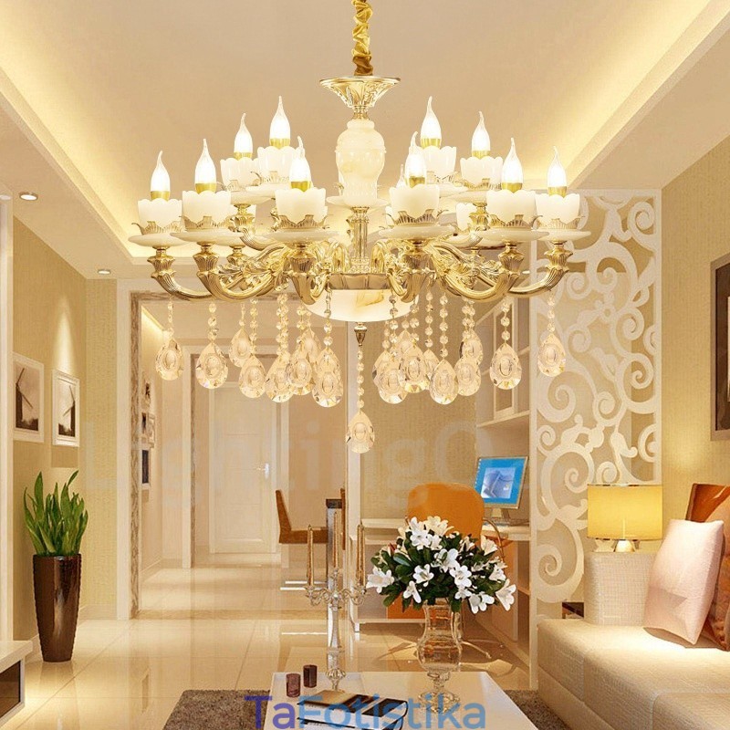 15 Light Traditional Classic Ενσωματωμένος Μεταλλικός Πολυέλαιος