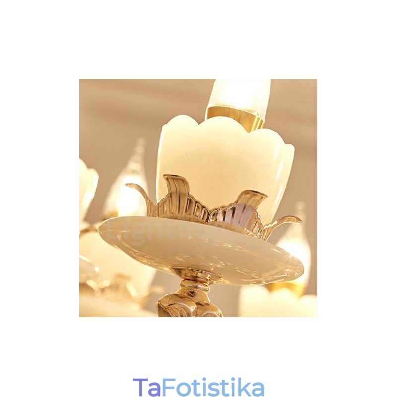 15 Light Traditional Classic Ενσωματωμένος Μεταλλικός Πολυέλαιος