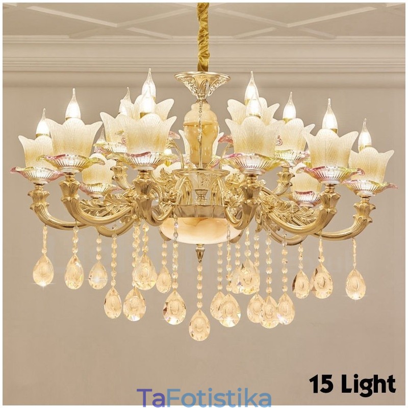 15 Light Traditional Classic Ενσωματωμένος Μεταλλικός Πολυέλαιος