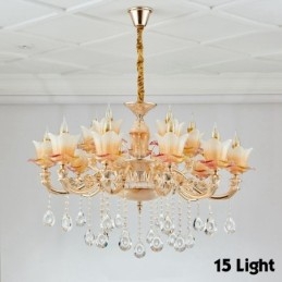 15 Light Traditional Classic Ενσωματωμένος Μεταλλικός Πολυέλαιος