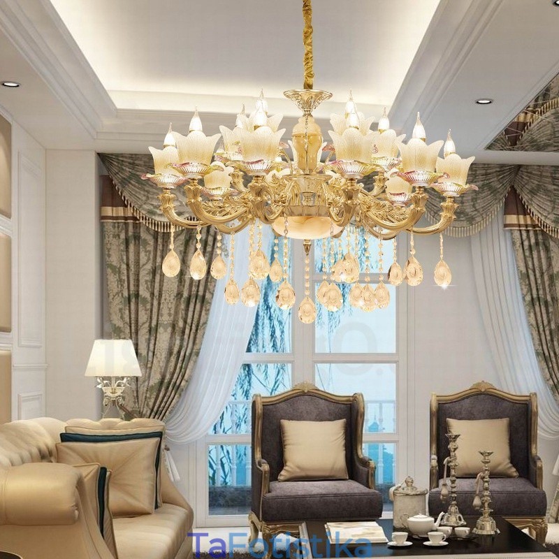 15 Light Traditional Classic Ενσωματωμένος Μεταλλικός Πολυέλαιος