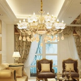 15 Light Traditional Classic Ενσωματωμένος Μεταλλικός Πολυέλαιος