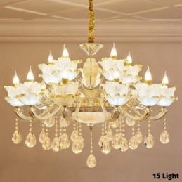 15 Light Traditional Classic Ενσωματωμένος Μεταλλικός Πολυέλαιος