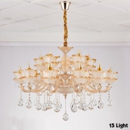 15 Light Traditional Classic Ενσωματωμένος Μεταλλικός Πολυέλαιος