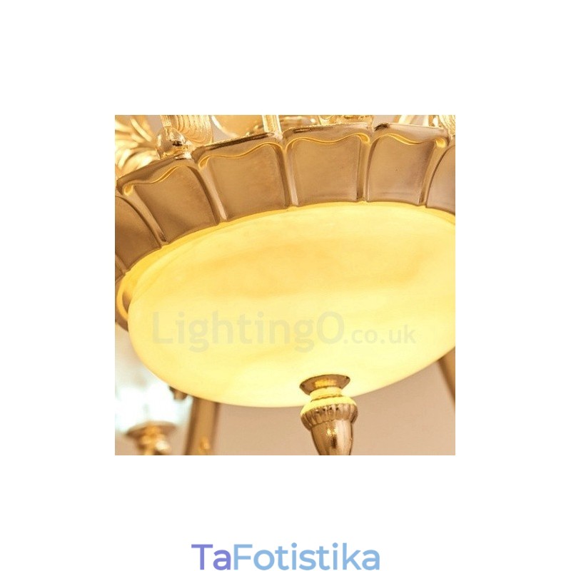 15 Light Traditional Classic Ενσωματωμένος Μεταλλικός Πολυέλαιος