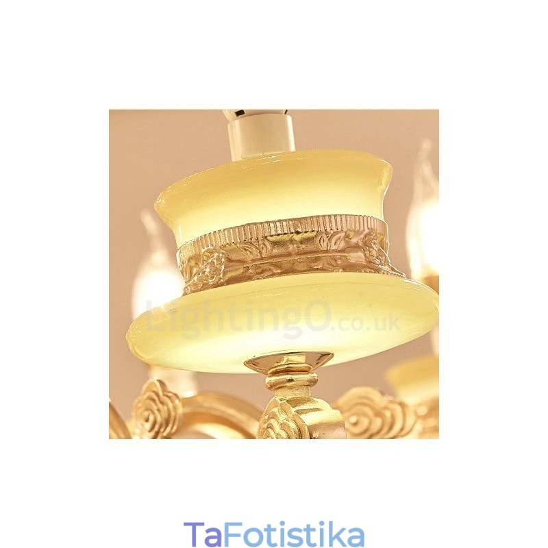 Πολυέλαιος 6 Light Traditional Classic Ενσωματωμένος Μεταλλικός Πολυτελής