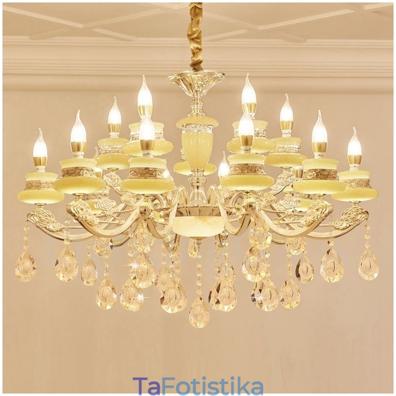 15 Light Traditional Classic Ενσωματωμένος Μεταλλικός Πολυέλαιος