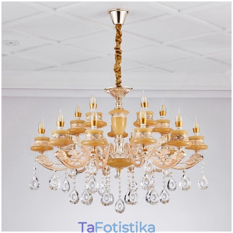15 Light Traditional Classic Ενσωματωμένος Μεταλλικός Πολυέλαιος