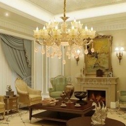 15 Light Traditional Classic Ενσωματωμένος Μεταλλικός Πολυέλαιος