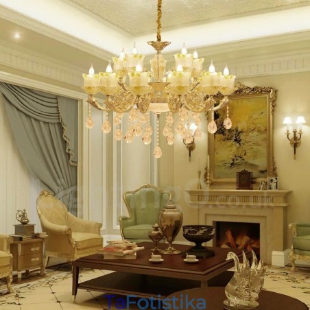 15 Light Traditional Classic Ενσωματωμένος Μεταλλικός Πολυέλαιος 15 Light Traditional Classic Ενσωματωμένος Μεταλλικός Πολυέλαιος