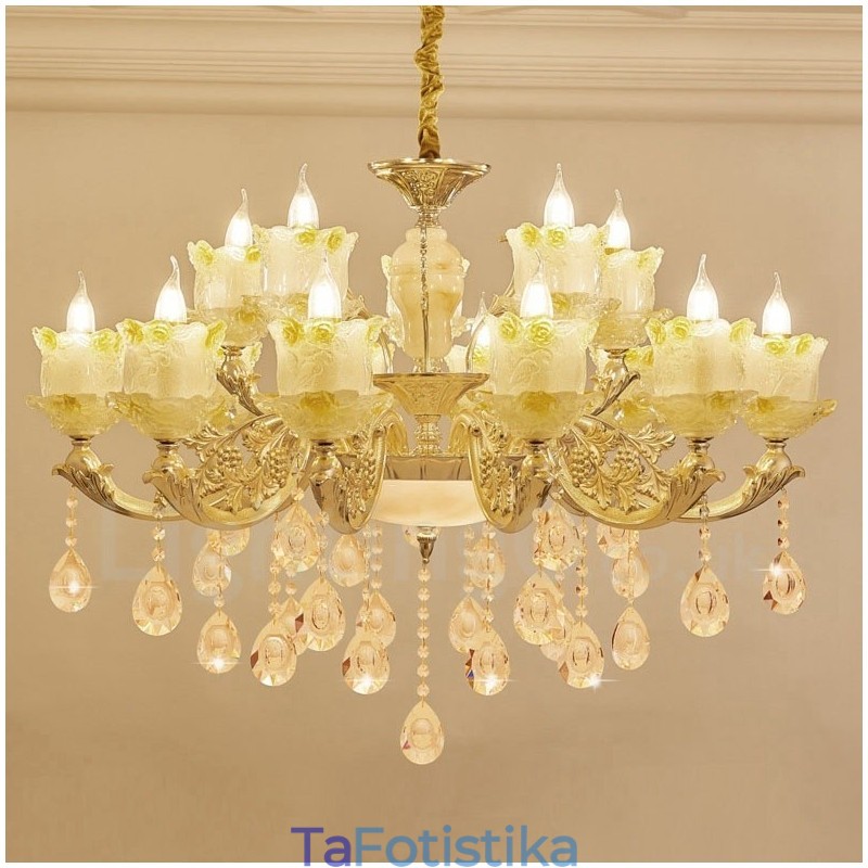 15 Light Traditional Classic Ενσωματωμένος Μεταλλικός Πολυέλαιος