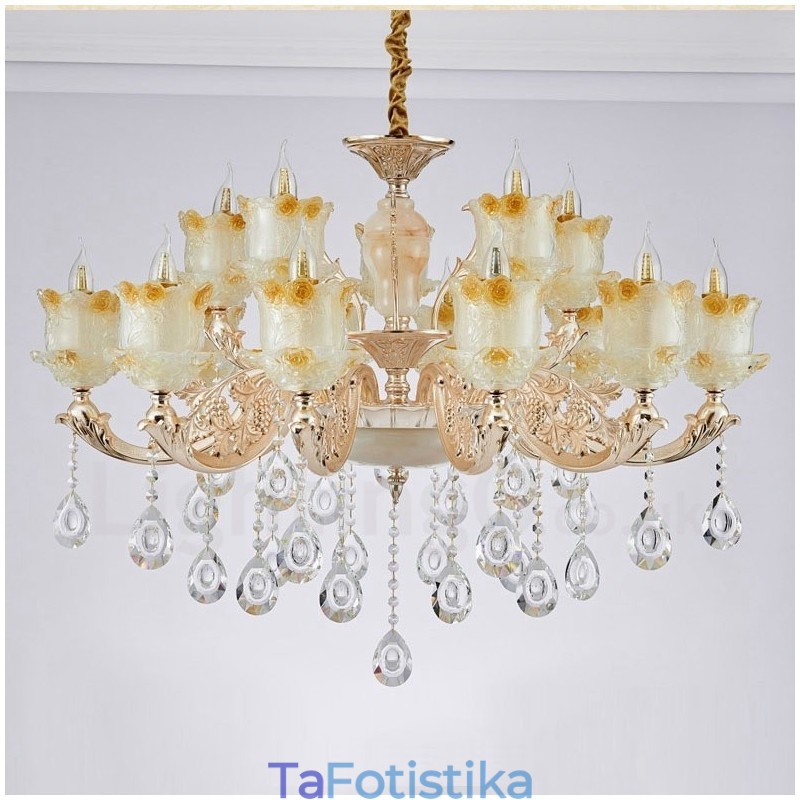 15 Light Traditional Classic Ενσωματωμένος Μεταλλικός Πολυέλαιος