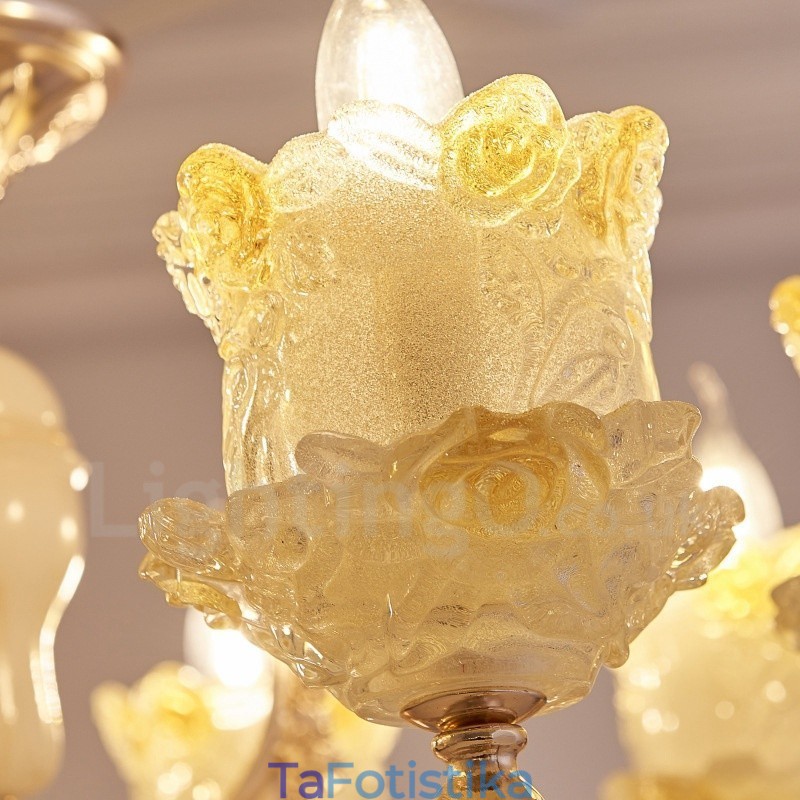 15 Light Traditional Classic Ενσωματωμένος Μεταλλικός Πολυέλαιος