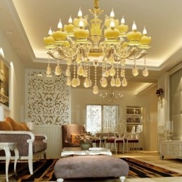 15 Light Traditional Classic Ενσωματωμένος Μεταλλικός Πολυέλαιος