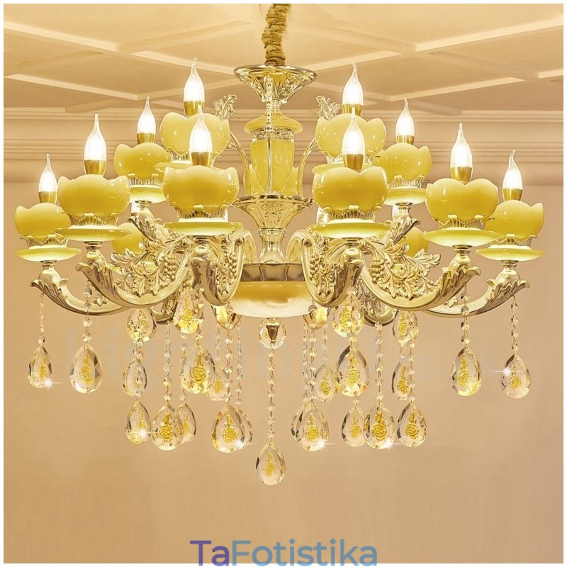 15 Light Traditional Classic Ενσωματωμένος Μεταλλικός Πολυέλαιος
