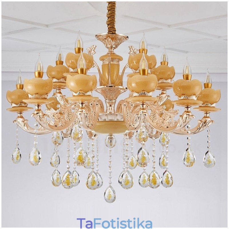 15 Light Traditional Classic Ενσωματωμένος Μεταλλικός Πολυέλαιος
