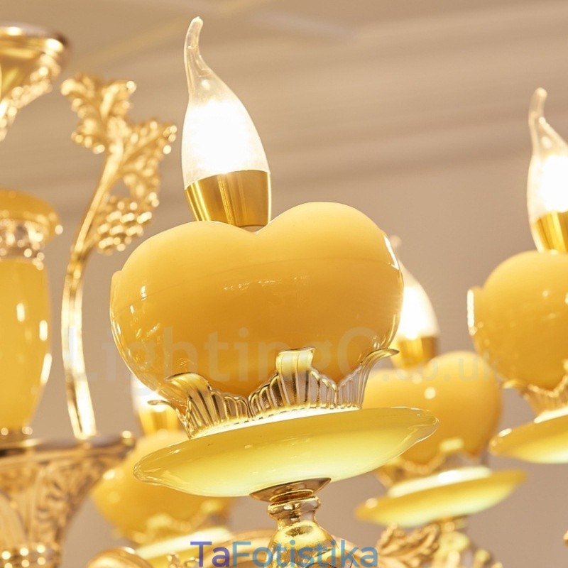 15 Light Traditional Classic Ενσωματωμένος Μεταλλικός Πολυέλαιος