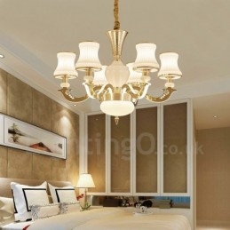 Πολυέλαιος 6 Light Traditional Classic Integrated Metal Luxury Canndele