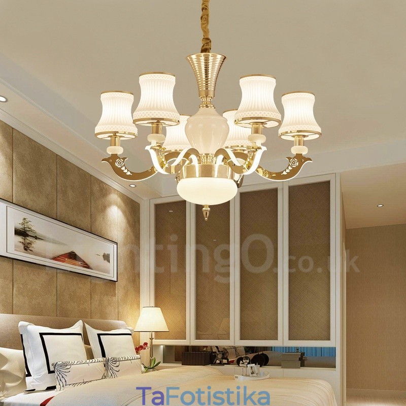 Πολυέλαιος 6 Light Traditional Classic Integrated Metal Luxury Canndele