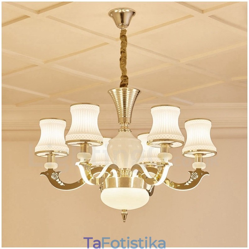 Πολυέλαιος 6 Light Traditional Classic Integrated Metal Luxury Canndele