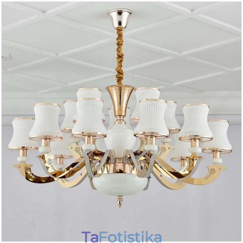 15 Light Traditional Classic Ενσωματωμένος Μεταλλικός Πολυέλαιος
