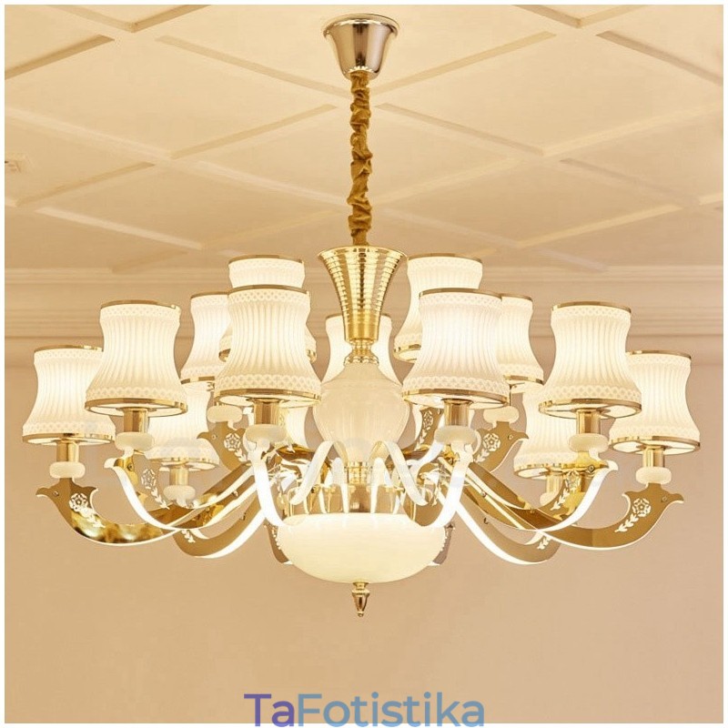 15 Light Traditional Classic Ενσωματωμένος Μεταλλικός Πολυέλαιος
