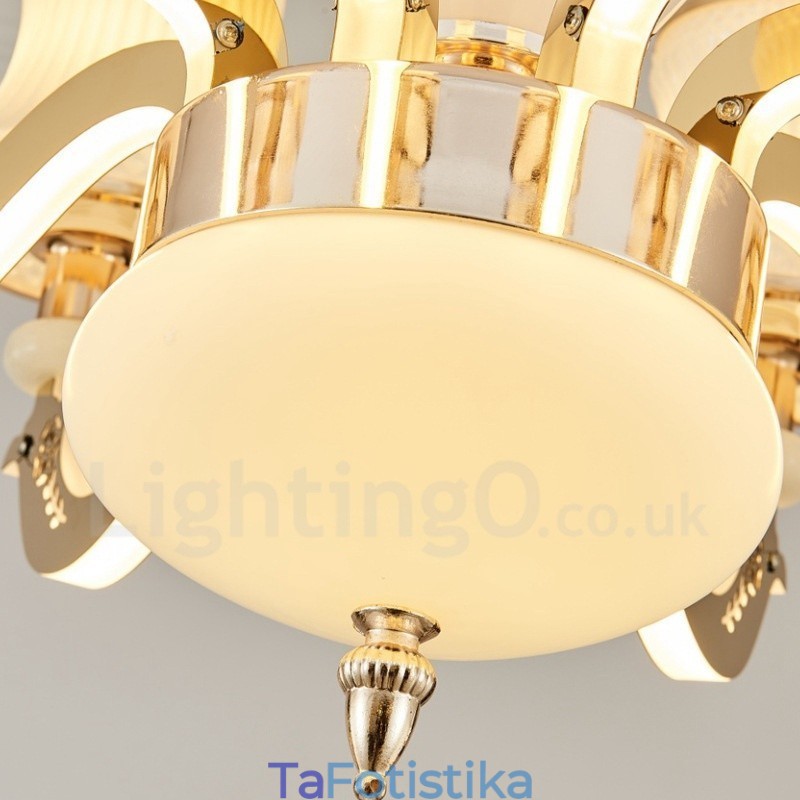 15 Light Traditional Classic Ενσωματωμένος Μεταλλικός Πολυέλαιος