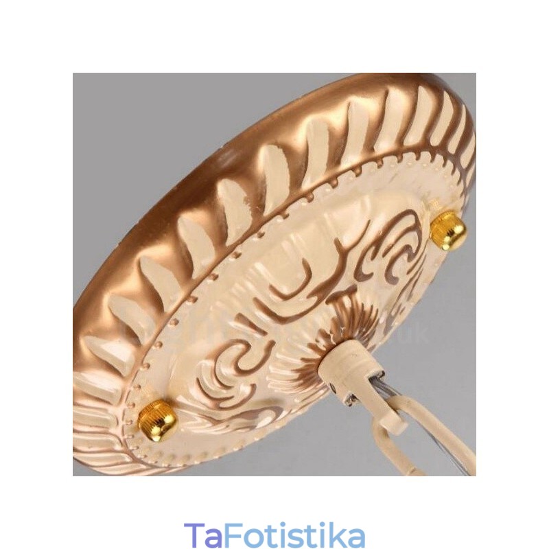 3 Ενσωματωμένος μεταλλικός πολυέλαιος ελαφρού μεσογειακού στυλ με γυάλινη απόχρωση
