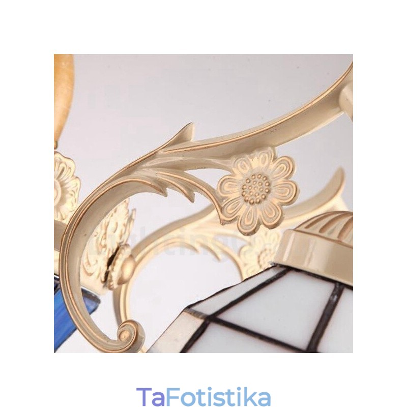 3 Ενσωματωμένος μεταλλικός πολυέλαιος ελαφρού μεσογειακού στυλ με γυάλινη απόχρωση