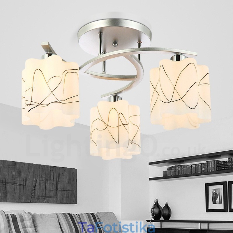 3 Light Modern Contemporary Ενσωματωμένος Πολυέλαιος