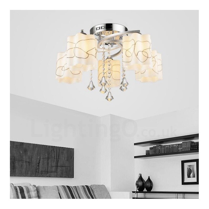 5 Light Modern Contemporary Ενσωματωμένος Πολυέλαιος