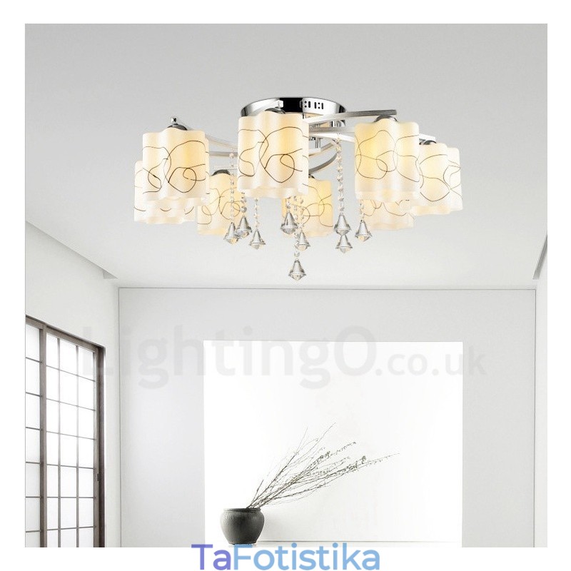 8 Light Modern Contemporary Ενσωματωμένος Πολυέλαιος