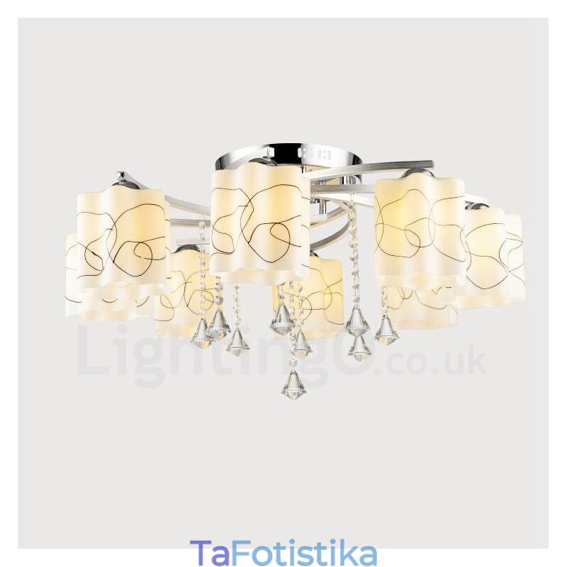 8 Light Modern Contemporary Ενσωματωμένος Πολυέλαιος