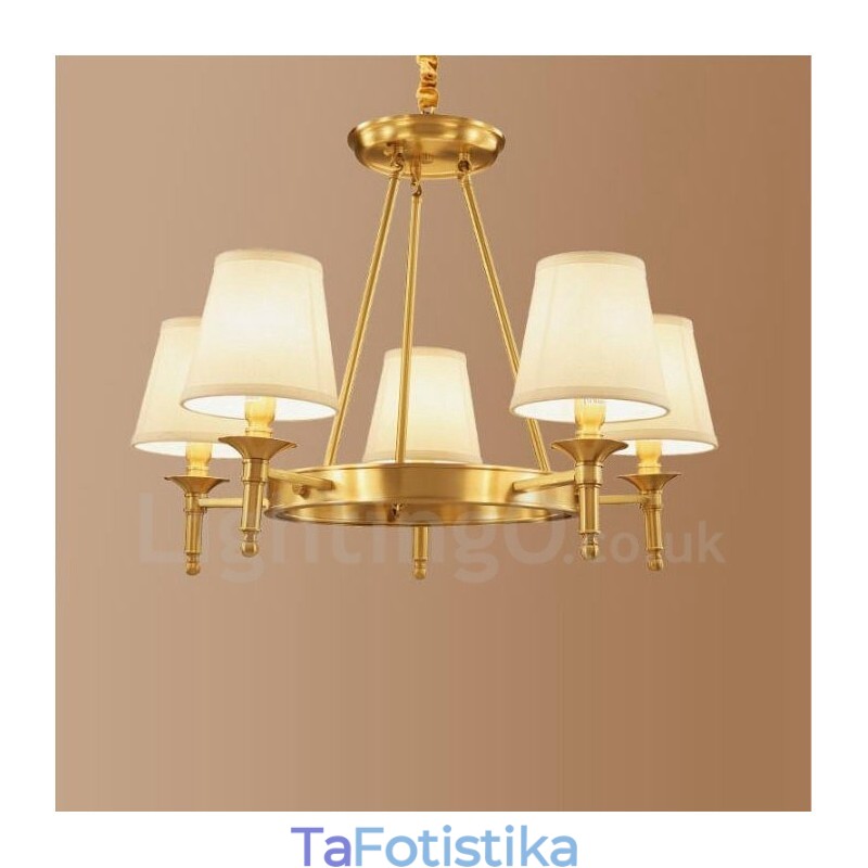 Ενσωματωμένος μεταλλικός πολυέλαιος 5 Light Rustic Lodge